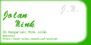 jolan mink business card